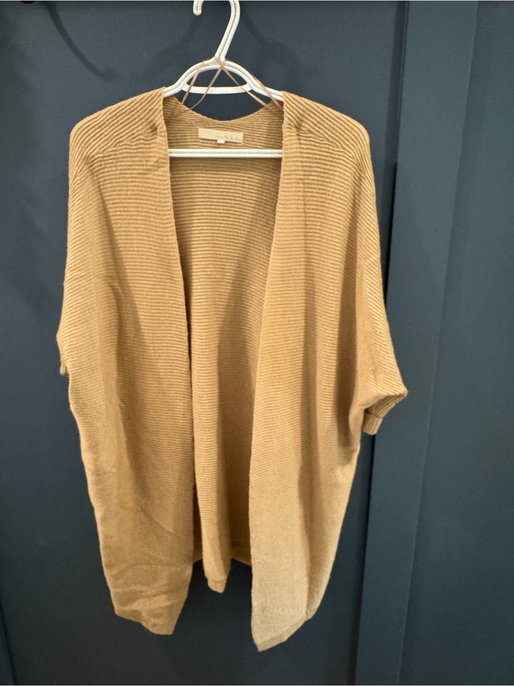 Open-Front Women’s Cardigan Sweater in Camel-Tan